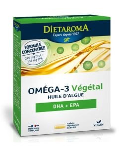 Oméga 3 Végétal - Huile d'algue DHA + EPA, 60 gélules